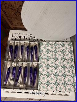 Vintage Inge Glas Purple Glass Icicle Set of 12 Ornaments West Germany 7 inch