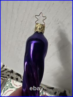 Vintage Inge Glas Purple Glass Icicle Set of 12 Ornaments West Germany 7 inch