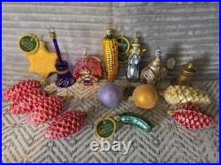 Vintage Inge's Christmas Heirlooms glass ornaments. Lot of 16. Excellent Cond