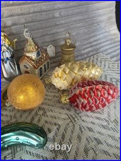 Vintage Inge's Christmas Heirlooms glass ornaments. Lot of 16. Excellent Cond
