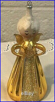 Vintage Italian Art Glass De Carlini Angel Christmas Ornament Hand Painted