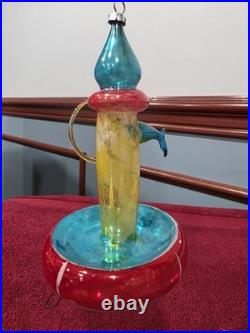 Vintage Italian Glass Old Fashioned Gas Pump Christmas OrnamentVERY RARE