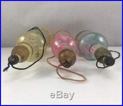 Vintage Italy Plastic Ship in Glass Bottle Christmas Ornament 5.75 Lot Of 3