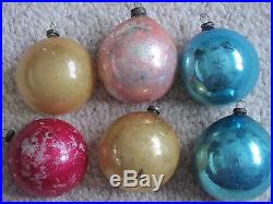 Vintage Japan Indent Diorama Christmas Tree Ornaments, Glass, Original Box, Mica