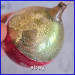 Vintage Jumbo Mercury Glass Christmas Ornament Teardrop Bobber Pink Silver