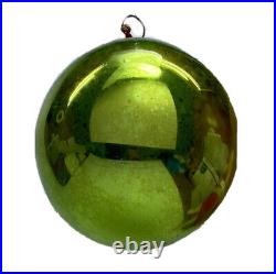 Vintage Kugel Green Large 4.25 Mercury Glass Christmas Ornament Germany