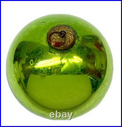 Vintage Kugel Green Large 4.25 Mercury Glass Christmas Ornament Germany