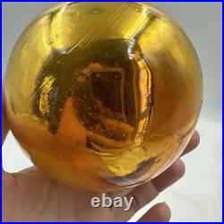 Vintage Kugel Mercury Glass Christmas Ornament Round Gold Original Germany