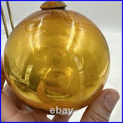 Vintage Kugel Mercury Glass Christmas Ornament Round Gold Original Germany