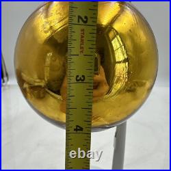 Vintage Kugel Mercury Glass Christmas Ornament Round Gold Original Germany