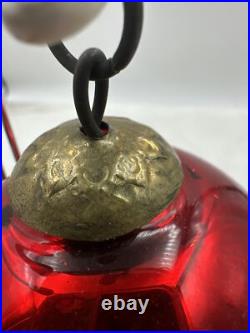 Vintage Kugel Mercury Glass Christmas Ornament Round Red Original Germany