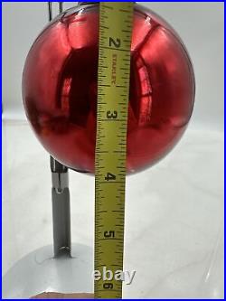 Vintage Kugel Mercury Glass Christmas Ornament Round Red Original Germany
