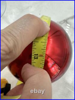 Vintage Kugel Mercury Glass Christmas Ornament Round Red Original Germany