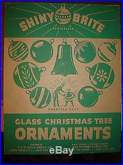 Vintage LOT of 46 Shiny Brite / Premier Glass Works MERCURY GLASS XMAS ORNAMENTS