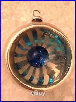 Vintage Liquid Fill Kaleidoscope Indent Mercury Glass Christmas Ornament GERMANY