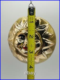 Vintage Lord & Taylor Blown Glass Double Sided Sun Christmas Ornament Lot Of 4