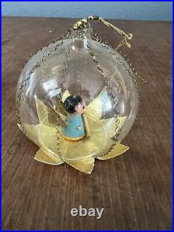 Vintage Lot 6 Clear Glass Diorama Balls Rocking Horse Christmas Ornament Germany