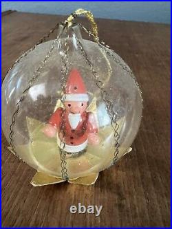 Vintage Lot 6 Clear Glass Diorama Balls Rocking Horse Christmas Ornament Germany