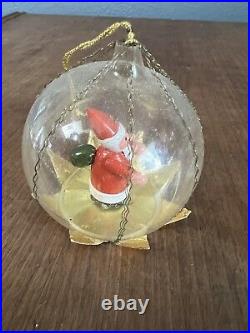 Vintage Lot 6 Clear Glass Diorama Balls Rocking Horse Christmas Ornament Germany