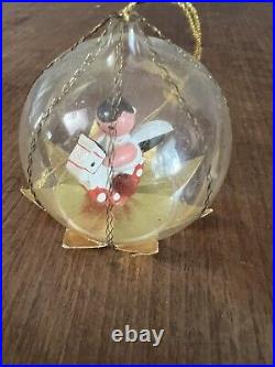 Vintage Lot 6 Clear Glass Diorama Balls Rocking Horse Christmas Ornament Germany