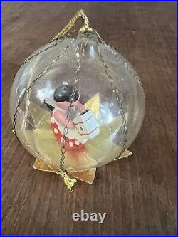 Vintage Lot 6 Clear Glass Diorama Balls Rocking Horse Christmas Ornament Germany