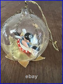 Vintage Lot 6 Clear Glass Diorama Balls Rocking Horse Christmas Ornament Germany