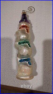 Vintage Lot of 3 Christopher Radko Glass Christmas Ornaments, 7 In Length