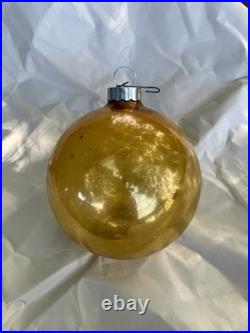 Vintage Made In USA Jumbo Shiny Brite Store Display Ornament Gold
