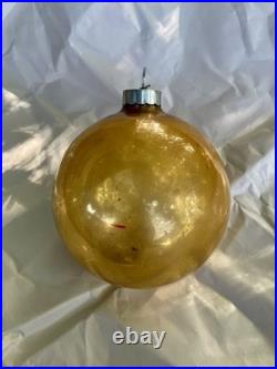 Vintage Made In USA Jumbo Shiny Brite Store Display Ornament Gold