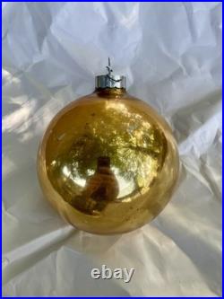 Vintage Made In USA Jumbo Shiny Brite Store Display Ornament Gold