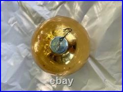 Vintage Made In USA Jumbo Shiny Brite Store Display Ornament Gold