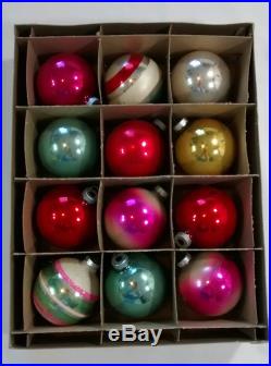 Vintage Mercury Glass Christmas Ornaments Lot Most Shiny Brite USA Made Indent