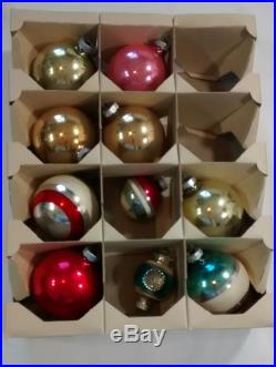 Vintage Mercury Glass Christmas Ornaments Lot Most Shiny Brite USA Made Indent