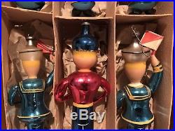 Vintage Mercury Glass Christmas Ornaments Sailors & Drummer 9 Ornaments Rare