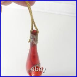 Vintage Mercury Glass Diorama Tear Drop Santa Christmas Ornament Japan Mica HTF