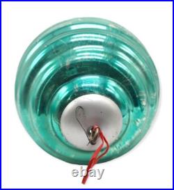 Vintage Mercury Glass Kugel Christmas Ornament Huge Blue ribbed 23in circumferen