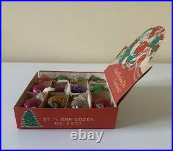 Vintage Mercury Glass PINE CONE Feather Tree Christmas Ornaments with Box Japan