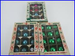 Vintage Mixed Boxed Lot Glass Christmas Ornament Shiny Brite Mixed Brand