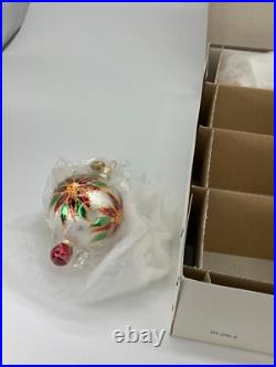 Vintage NEW Christopher RADKO 2000 PETITE WINTER STAR BLOSSOM Glass Ornament