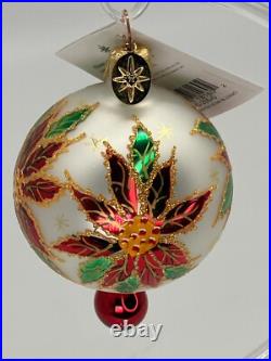 Vintage NEW Christopher RADKO 2000 PETITE WINTER STAR BLOSSOM Glass Ornament
