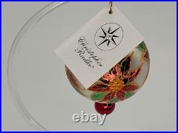 Vintage NEW Christopher RADKO 2000 PETITE WINTER STAR BLOSSOM Glass Ornament