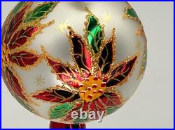 Vintage NEW Christopher RADKO 2000 PETITE WINTER STAR BLOSSOM Glass Ornament