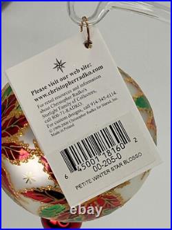 Vintage NEW Christopher RADKO 2000 PETITE WINTER STAR BLOSSOM Glass Ornament