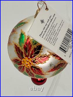 Vintage NEW Christopher RADKO 2000 PETITE WINTER STAR BLOSSOM Glass Ornament
