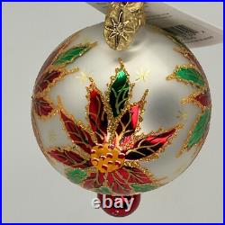 Vintage NEW Christopher RADKO 2000 PETITE WINTER STAR BLOSSOM Glass Ornament