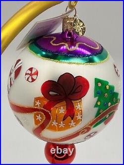 Vintage NEW Christopher RADKO 2000 RIBBONS and GIFTS Ornament 00-439-0 Ball Drop