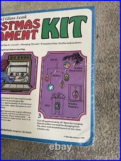 Vintage NOS Makit & Bakit 28 Piece Stained Glass Christmas Ornament Kit 2528