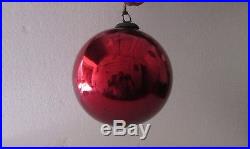 Vintage Old Collectible Rare 7'' Heavy Glass Kugel / Christmas Ornament