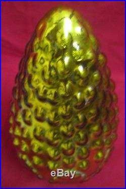 Vintage Old Golden Mercury Glass Grape Cluster Kugel Christmas Ornament