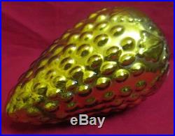 Vintage Old Golden Mercury Glass Grape Cluster Kugel Christmas Ornament